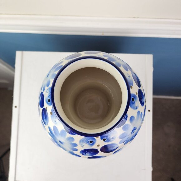 Wax Melt Tea Light Two Piece Blue White Lamp Thailand - Picture 3 of 8